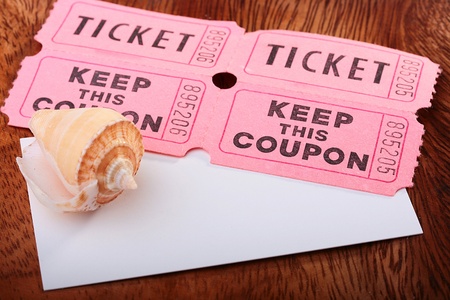 Tickets with the coupons, used at carrying out of small lotteries at sports and other shows of actions.の写真素材