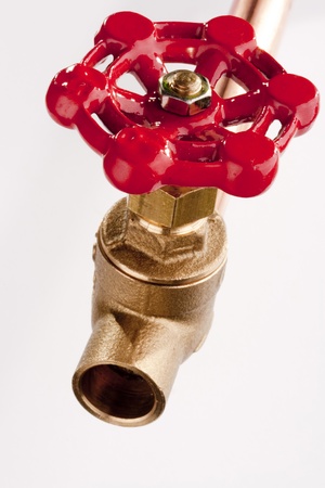 Connecting the water inlet valve for a water distribution system.