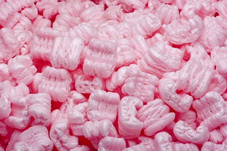 Foam filler to seal the parcels in transit.の写真素材