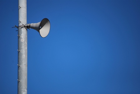 Audio speaker for loud warning visitors in public places.の写真素材