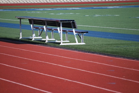 Treadmill for athletic events at the stadium.の写真素材