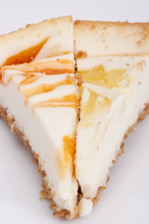 Cheesecake stuffed with lemon, peach, wild berry and strowberry.の写真素材
