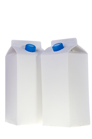 White milk or juice carton box isolated on a white background.の写真素材