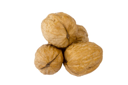 Few walnuts isolated on a white background.の写真素材