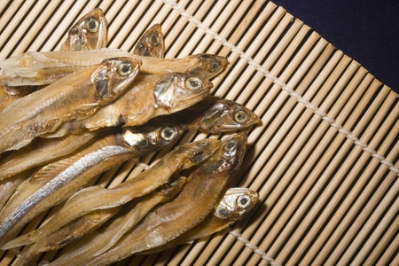 Small dry fish used in Asian cuisine.の写真素材