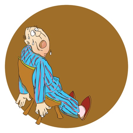 A man under stress and fear. Vector illustration of a format EPS.のイラスト素材