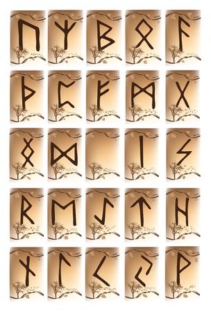 Vector illustration of a set of Rune symbols.のイラスト素材