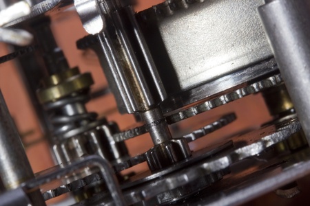 Close-up photograph of a silver gear mechanism.