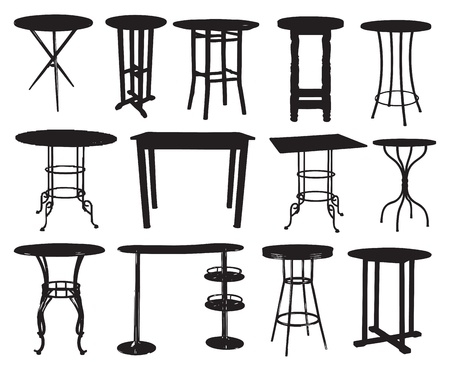 A set of bar tables. Vector illustration.のイラスト素材