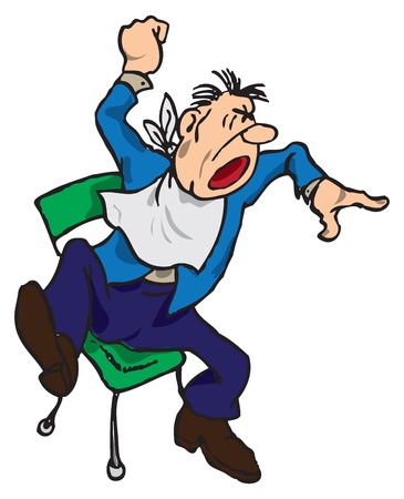 Visiting the restaurant roughly expresses displeasure. Vector illustration.のイラスト素材