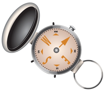 Navigation equipment - Compass with cover. Vector illustration.のイラスト素材