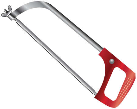 Hacksaw with plastic red handle. のイラスト素材