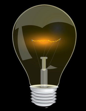 Lamp with a glowing filament. Vector illustration.のイラスト素材