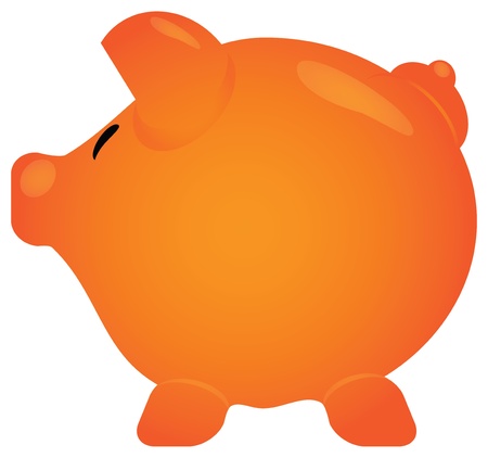 Pink piggy bank in editable vector format のイラスト素材