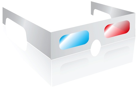 Glasses to correct vision in blue and red glasses. Vector illustration.のイラスト素材