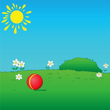Lawn for children to play. Vector illustration.のイラスト素材