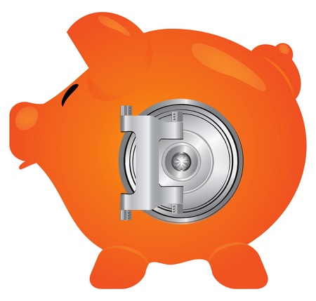 The steel door to the piggy bank.のイラスト素材