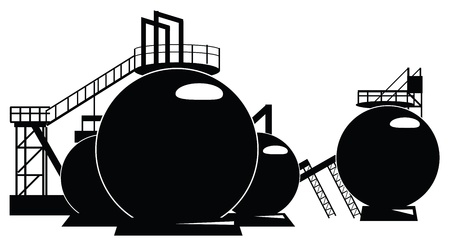 Industrial processing of a storage tank. illustration.のイラスト素材