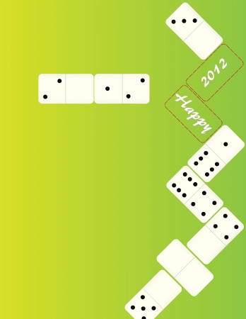 Creative on 2012 is made using dominoes.のイラスト素材