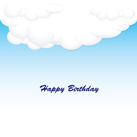 Greeting Card Happy Birthday with clouds and blue sky.のイラスト素材