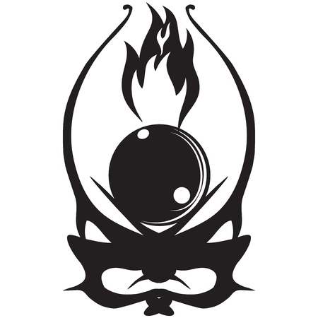 The mystical ball of fire. Vector illustration. Tattoos.のイラスト素材