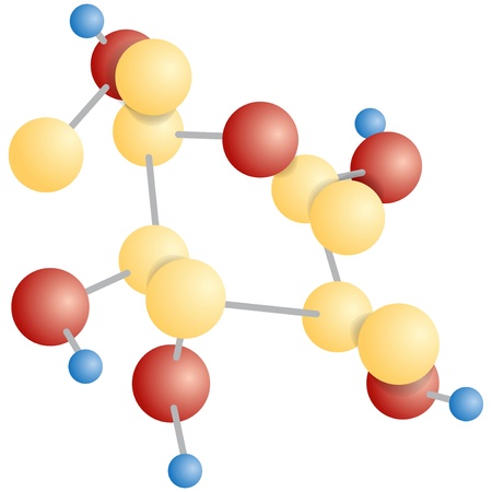 Molecular compound. The chemical formula of glucose. Vector illustration.のイラスト素材
