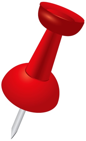 Office paper pin red plastic. Vector illustration.のイラスト素材