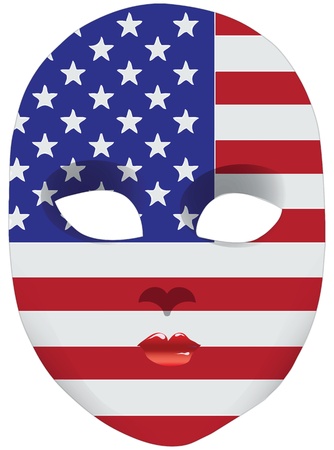 Classic mask with symbols of statehood of USA. Vector illustrationのイラスト素材