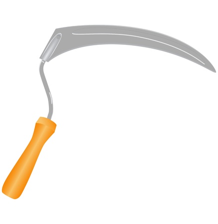 Agricultural tool for cutting grass - sickle. Vector illustration.のイラスト素材