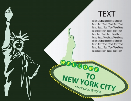 Banner for the City of New York with elements symbolizing the city.のイラスト素材