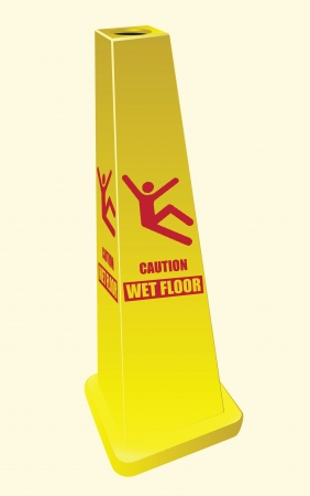 Signal warning of slippery floor in a public institution. のイラスト素材