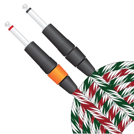Cable for connecting musical instruments in a fabric cover.のイラスト素材