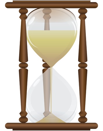 Measurement tool - hourglass with wooden frame. Vector illustration.のイラスト素材