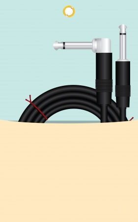 Instrument Cable with One Straight End and One Right Angle. Vector illustrationのイラスト素材