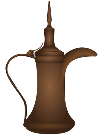 Antique bronze coffee pot with a lid. Vector illustration.のイラスト素材