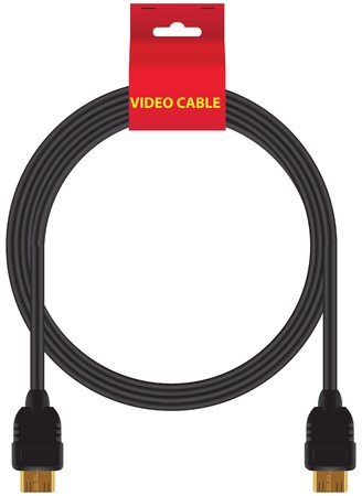 Video Cable on sale, shop packaging. Vector illustration.のイラスト素材