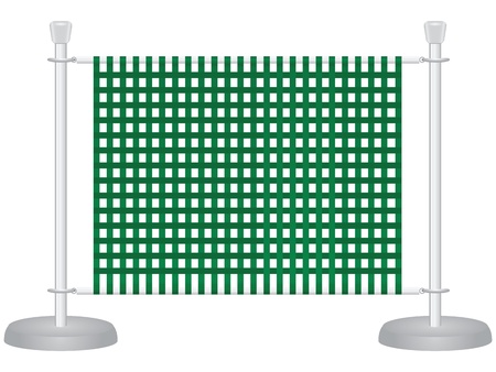 Steel barrier with a tight mesh fabric. Vector illustration.のイラスト素材