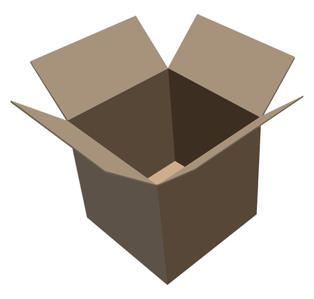 Open cardboard box for mailing. のイラスト素材