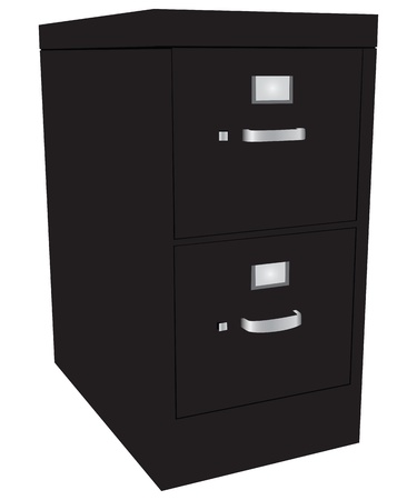 Storage cabinet office files with two drawers. Vector illustration.のイラスト素材
