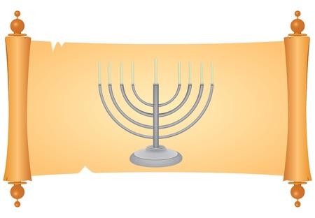 Minor on parchment for registration holidays Judaism. Vector illustration.のイラスト素材