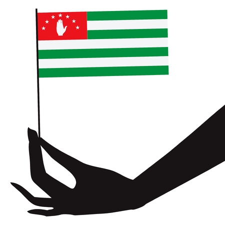 Abkhazia flag in his hand. Vector illustration.のイラスト素材