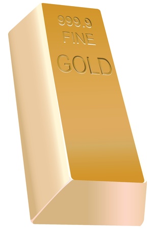 Large gold bullion in a traditional form. Vector illustration.のイラスト素材