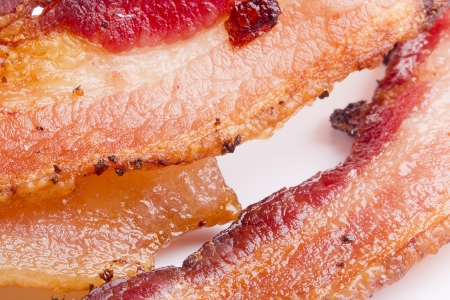 Fried bacon - an ingredient in many dishes.の写真素材