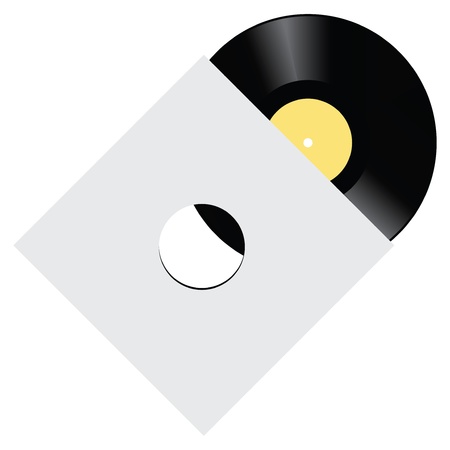 Vinyl records in an envelope. Vector illustration.のイラスト素材