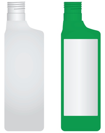 Plastic bottle without a lid. Options - painted and unpainted illustration.のイラスト素材