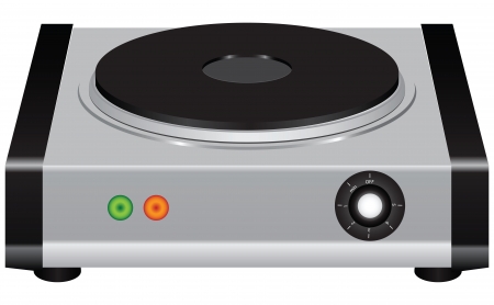 Electric portable stove on a heating element illustration.のイラスト素材