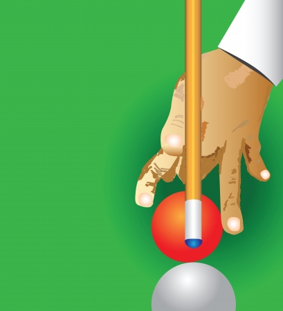Billiard theme, the man hit the white ball illustration のイラスト素材