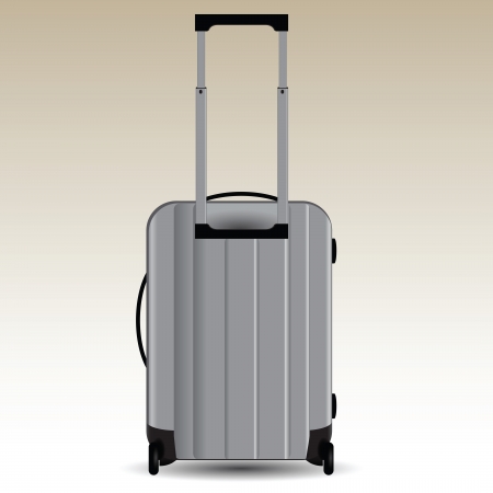 Aluminum suitcase on wheels for travel illustration.のイラスト素材