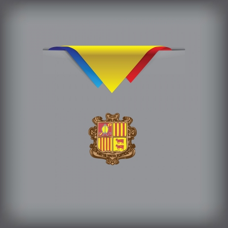 State symbols and colors of the flag of Andorra. のイラスト素材