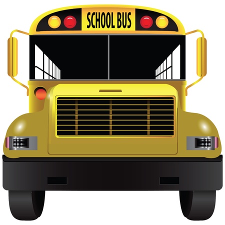 A vehicle for transporting children - school bus. Vector illustration.